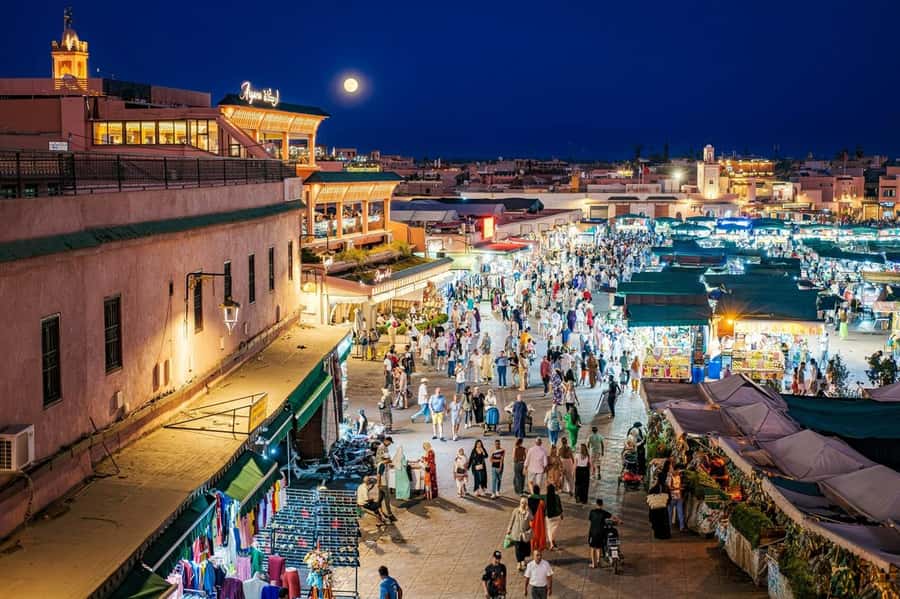 Marrakech: Souk by Night Medina Guided Walking Tour. - Jemaa el Fnaa after sunset