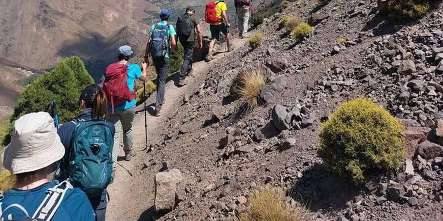 Marrakech: Tedli Summit Atlas Mountains Day Hike & Lunch - The descent, Imlil, and the waterfall