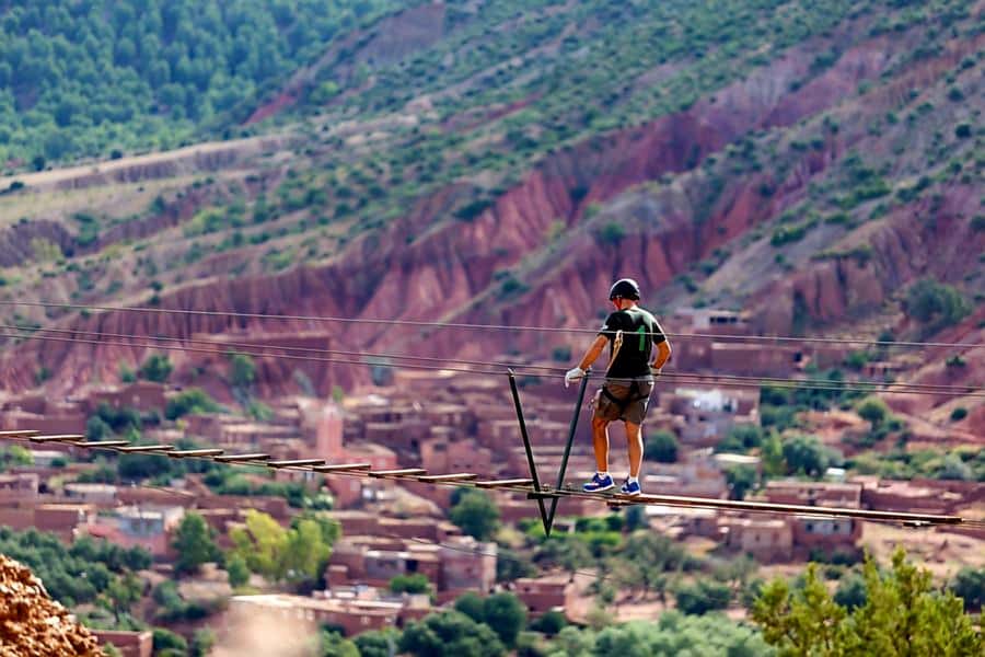 Marrakech: Zipline and Breakfast in the Atlas Mountains - The zipline course above the Atlas valleys