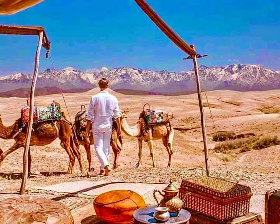 Marrakesh: Agafay Desert Sunset, Camel Ride, and Dinner Show - Leaving Marrakech for Agafay’s rocky desert