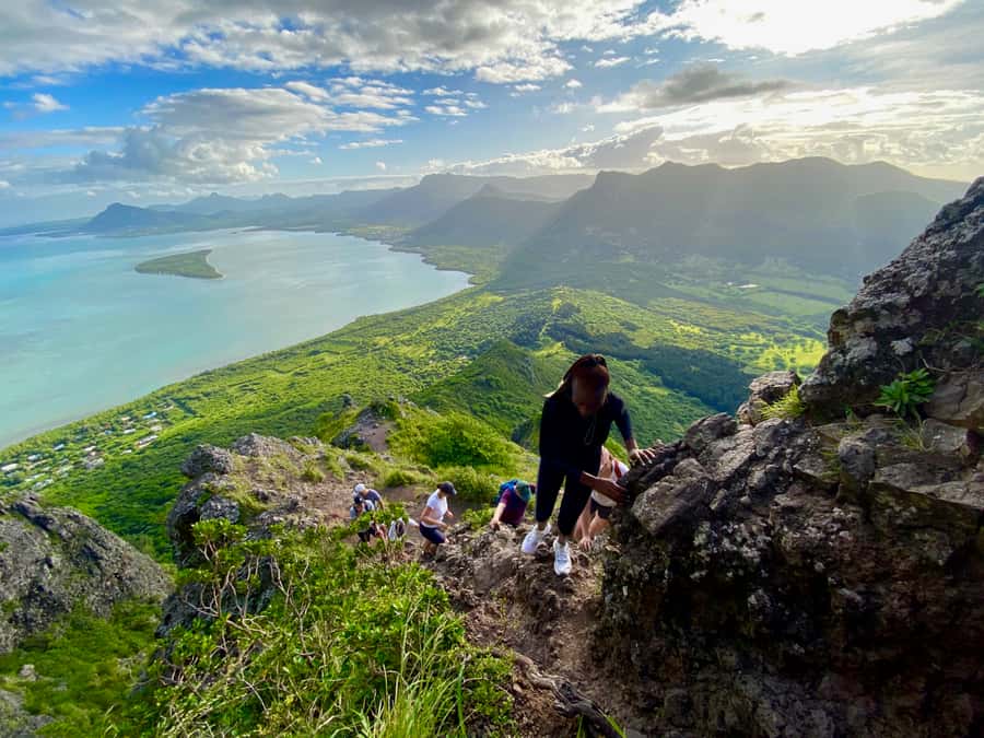 Mauritius: Le Morne Mountain UNESCO Eco Hike - Reaching the V-shaped summit