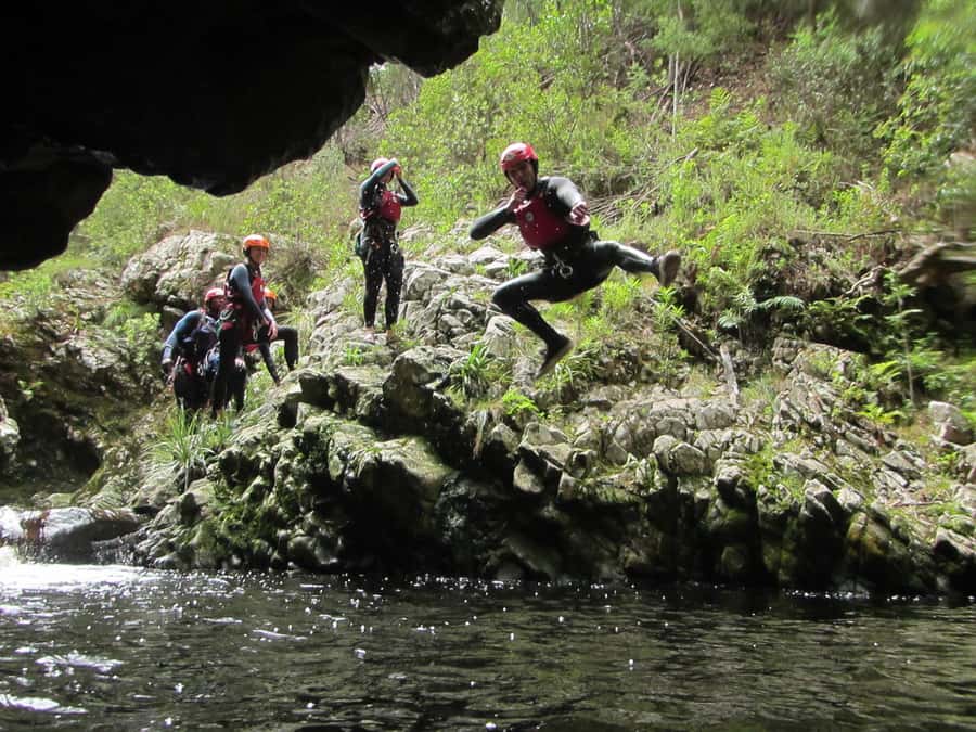 Plettenberg Bay: Canyoning Trip - First jump, first swim, and the choice to continue