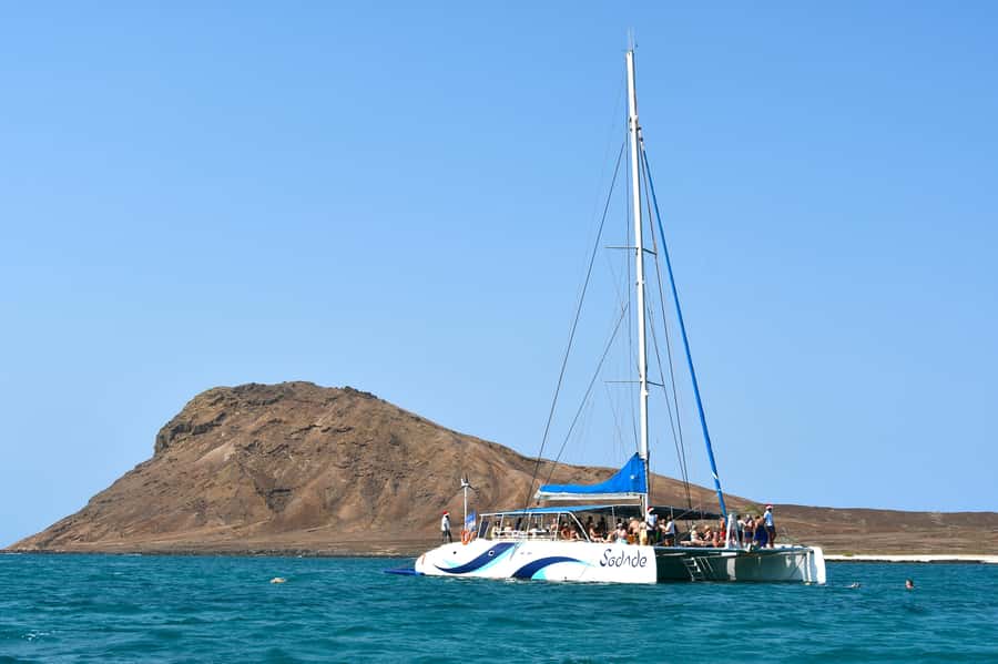 Sal: All-Inclusive Half-Day Lounge Catamaran Cruise - The Sodade catamaran and the crew