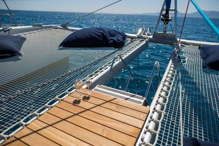 Santa Maria: Sal Island All-inclusive Adults-only Catamaran - The swimming stop near Monte Leão