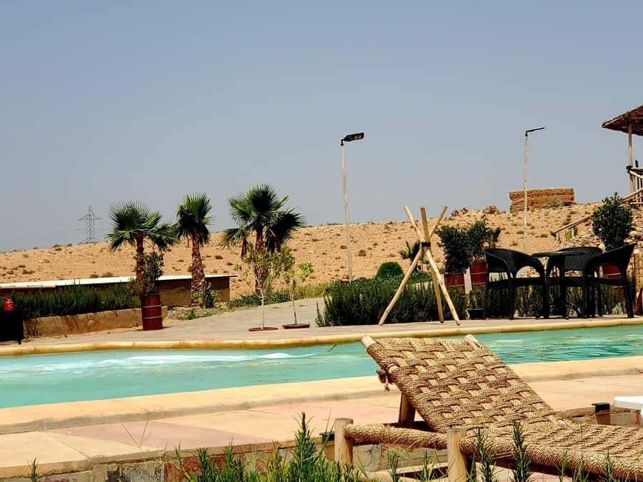 Sunset Camel Ride in Agafay Desert with dinner and pool - Cooling off at the open-air desert pool