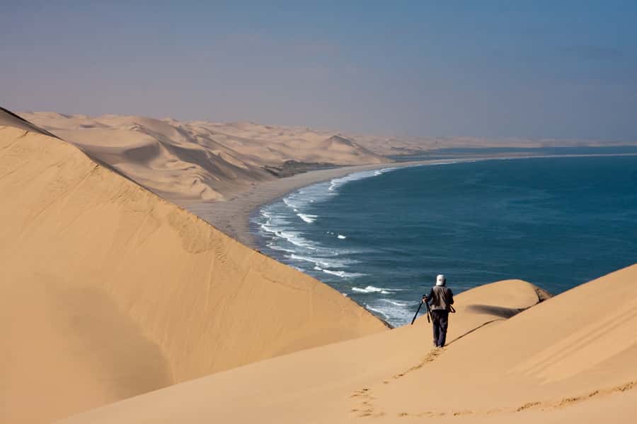Walvis Bay: 4x4 Desert Excursion to Sandwich Harbour Bay - Driving the beach toward Sandwich Harbour